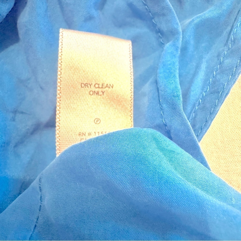 7 For All Mankind womens Blue Round Neck 100% Silk Tank Top M halter racer back - Picture 9 of 9